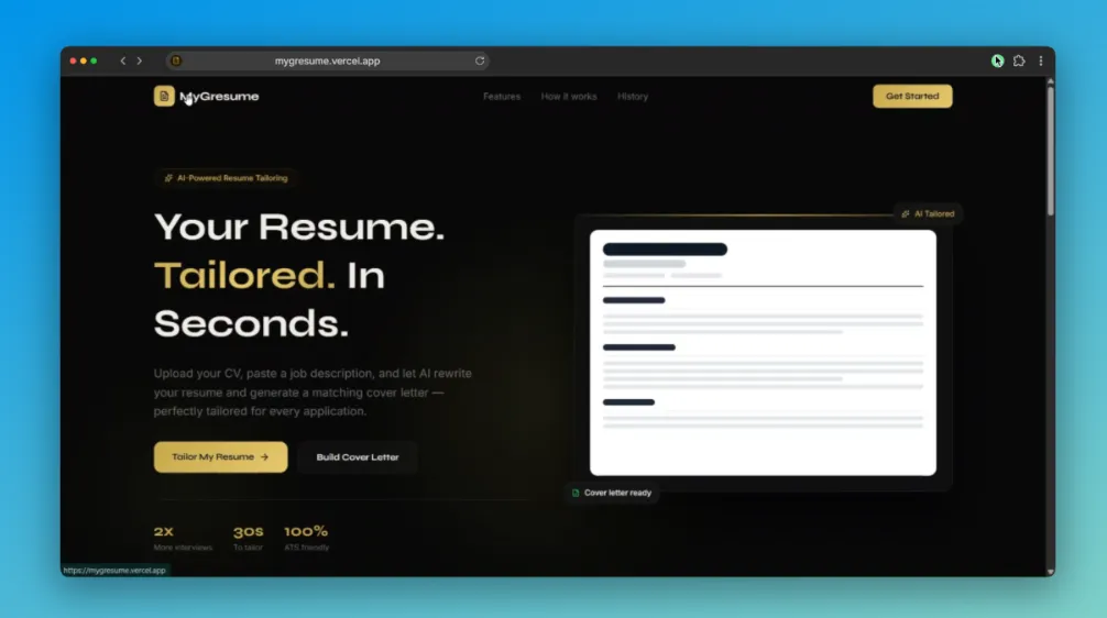 MyGresume screenshot 1