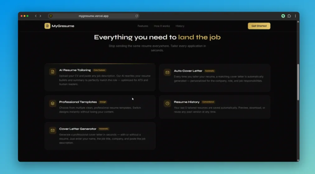 MyGresume screenshot 2